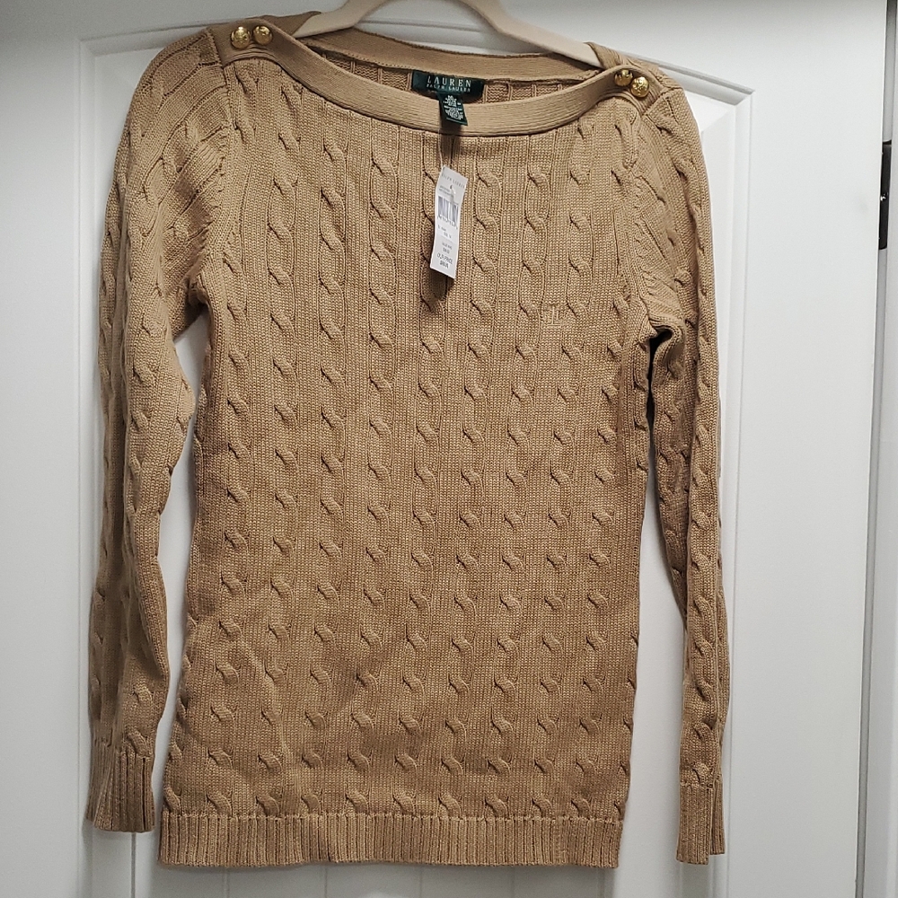 Lauren Ralph Lauren Camel Cable Knit Sweater